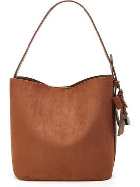 Faux Suede Shoulder Bag for Women Vintage Suede Bucket Handbag Small Work Crossb